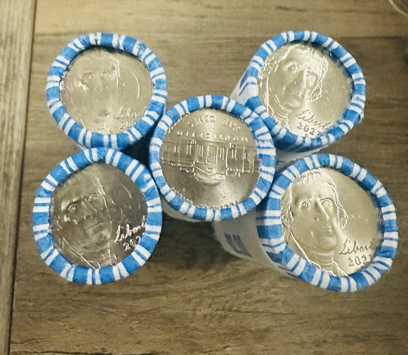 2023-P JEFFERSON NICKELS Original Bank Roll~40 Uncirculated BU Coins (10C/coin)