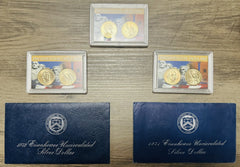 Lot Of Five (2-Eisenhower Silver Dollar & 3 Presidential Dollar Set) # Set Of 5