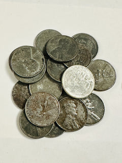 4 US COINS - Indian Head Penny-WW2 Steel Cent Lincoln Wheat Cent-Circulated/BU#2