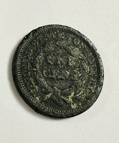 1846 Braided Hair Large Cent Coin WELL CIRCULATED  AS SHOWN # BHLC 1846 WCAS