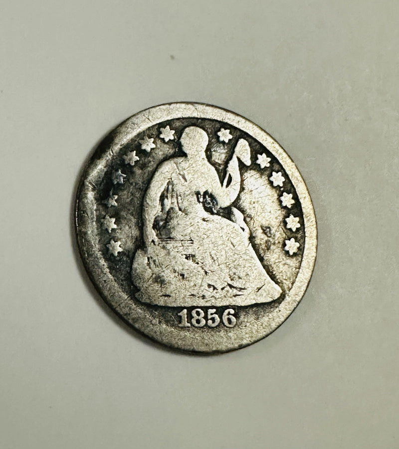 1856 P Seated Liberty Half Dime- Philadelphia, Good Details AS PICTURED # SLHD 2