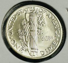 1942- P FSB Mercury 90% Silver Dime  Gem BU Lustrous Frosty White # MD 1942P LFW